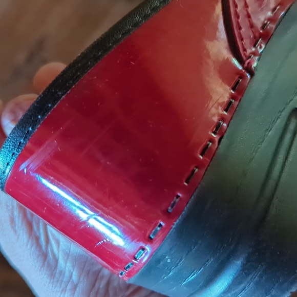 Super Red Patent Stapled Professional Clog. Sz 38. - Picture 6 of 14